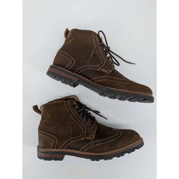 Florsheim Wingtip Chukka Boots Leather Mens 10.5 Lace Up Classic Brown main image 10
